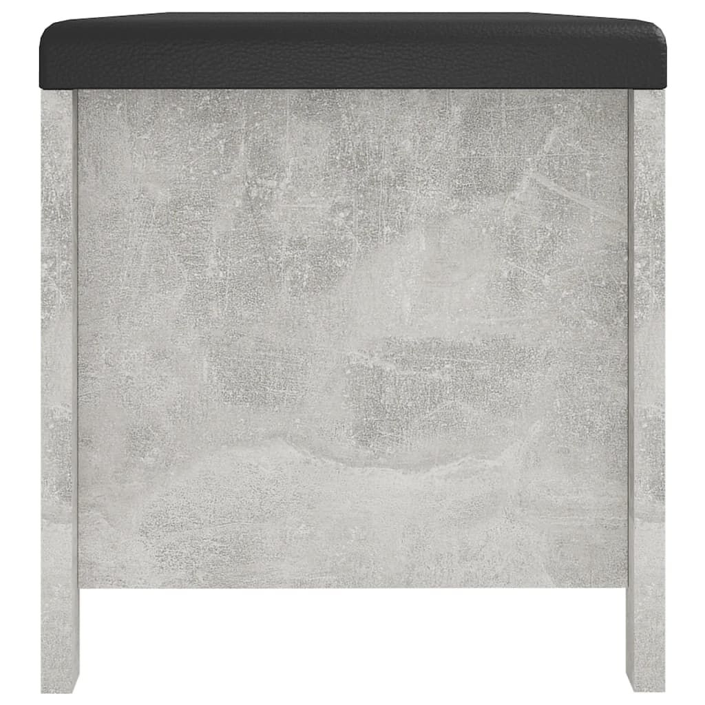 vidaXL Storage Box with Cushion Concrete Grey 105x40x45 cm Engineered Wood