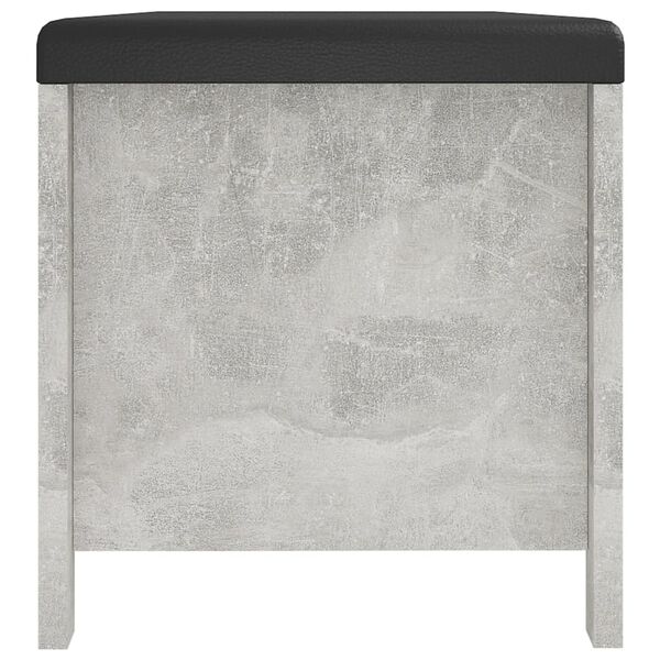 vidaXL Storage Box with Cushion Concrete Grey 105x40x45 cm Engineered Wood