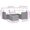 vidaXL 5 Piece Garden Sofa Set with Cushions Grey Poly Rattan