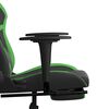 vidaXL Gaming Chair with Footrest Black and Green Faux Leather