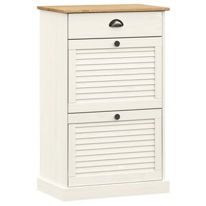 vidaXL Shoe Cabinet VIGO 60x35x96 cm White Solid Wood Pine