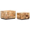 vidaXL Coffee Tables 2 pcs with Block Design Rough Mango Wood