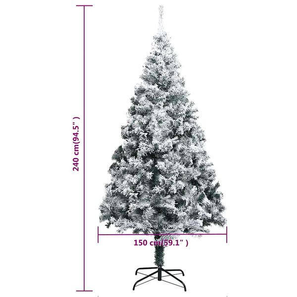 vidaXL Artificial Pre-lit Christmas Tree with Ball Set Green 240 cm PVC