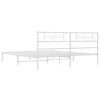 vidaXL Metal Bed Frame without Mattress with Headboard White 193x203cm