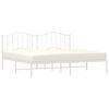 vidaXL Metal Bed Frame without Mattress with Headboard White 193x203cm