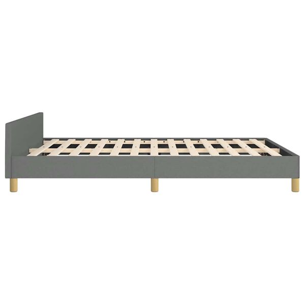 vidaXL Bed Frame without Mattress Dark Grey King Fabric