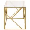 vidaXL Coffee Table Gold Stainless Steel and Tempered Glass