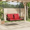 vidaXL Swing Bench with Cushions Brown 109x62x40 cm Poly Rattan