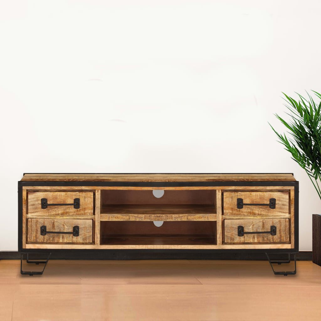 vidaXL TV Cabinet with Drawers 120x30x40 cm Solid Mango Wood