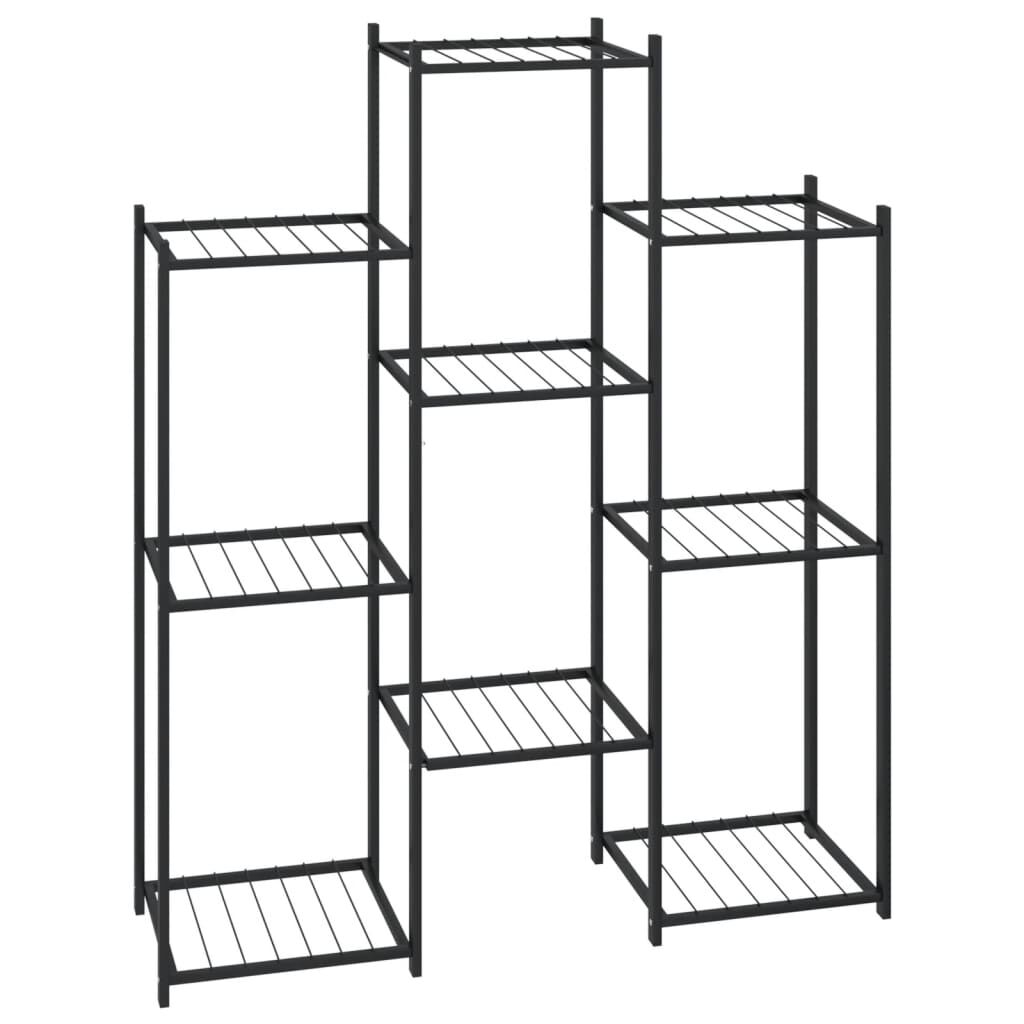 vidaXL Flower Stand 83x25x100 cm Black Iron