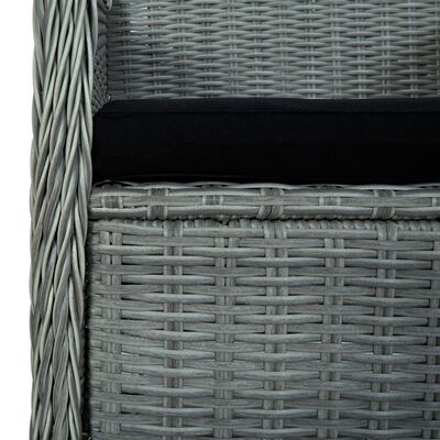 vidaXL 9 Piece Outdoor Dining Set with Cushions Poly Rattan Light Grey