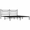 vidaXL Metal Bed Frame without Mattress with Headboard Black 193x203cm