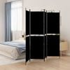 vidaXL 4-Panel Room Divider Black 200x200 cm Fabric