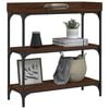 vidaXL Console Table with Shelves Brown Oak 75x30x80 cm
