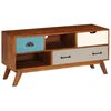 vidaXL TV Cabinet with 3 Drawers 110x35x50 cm Solid Acacia Wood