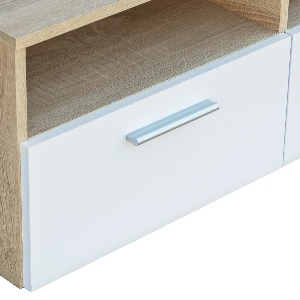 vidaXL TV Cabinets 2 pcs Engineered Wood 95x35x36 cm Oak and White