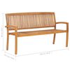 vidaXL Stacking Garden Bench with Cushion 159 cm Solid Teak Wood