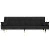 vidaXL Sofa Bed with Cushions Black Velvet
