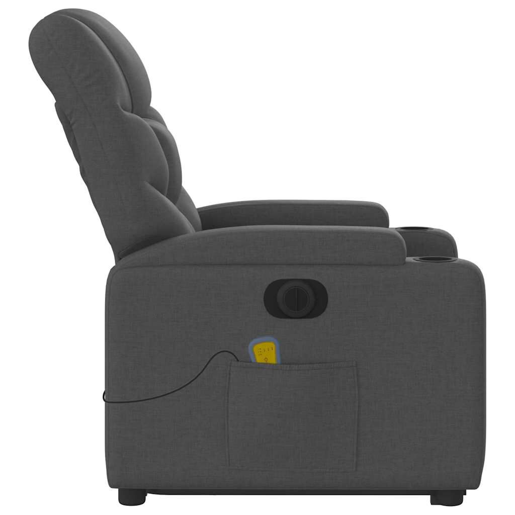 vidaXL Electric Stand up Massage Recliner Chair Dark Grey Fabric