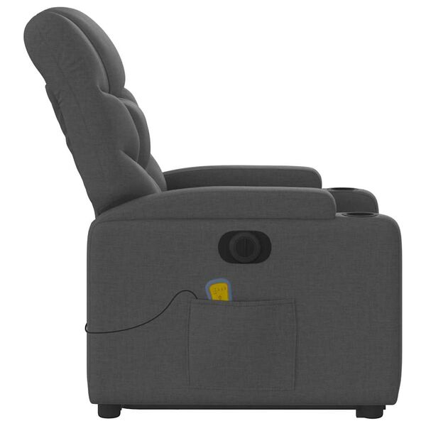 vidaXL Electric Stand up Massage Recliner Chair Dark Grey Fabric