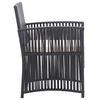 vidaXL Garden Armchairs with Cushions 2 pcs Black Poly Rattan