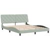 vidaXL Bed Frame with LED without Mattress Light Grey 152x203 cm Velvet
