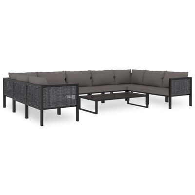vidaXL Right Corner Sofa with Cushion Anthracite Poly Rattan