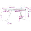 vidaXL Dining Table O-Frame 160x80x75 cm Solid Wood Pine and Steel
