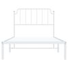 vidaXL Metal Bed Frame without Mattress with Headboard White 100x190cm