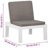 vidaXL 4 Piece Garden Lounge Set with Cushions Plastic White
