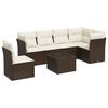 vidaXL 7 Piece Garden Sofa Set with Cushions Black Poly Rattan