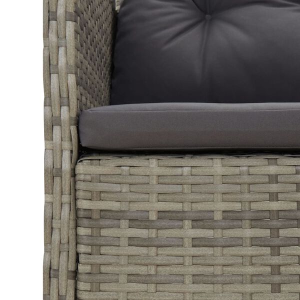 vidaXL 5 Piece Garden Lounge Set with Cushions Grey Poly Rattan
