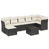 vidaXL 7 Piece Garden Sofa Set with Cushions Black Poly Rattan