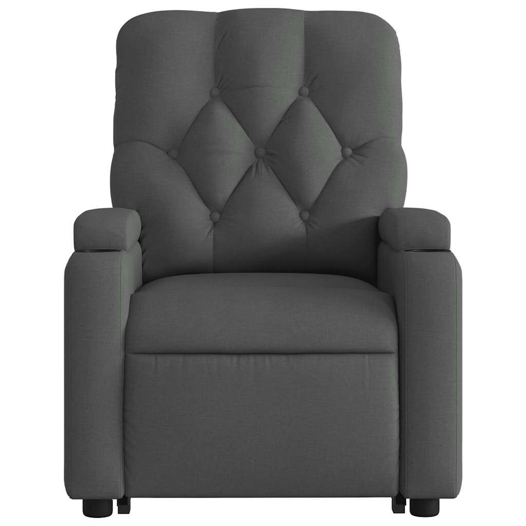 vidaXL Electric Stand up Massage Recliner Chair Dark Grey Fabric