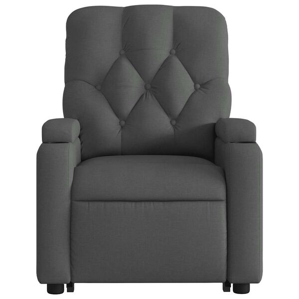 vidaXL Electric Stand up Massage Recliner Chair Dark Grey Fabric