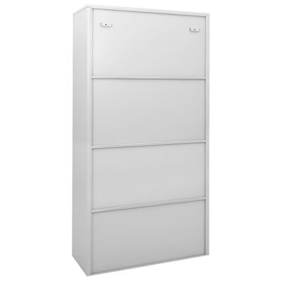 vidaXL Office Cabinet with Sliding Door Light Grey 90x40x180 cm Steel