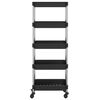 vidaXL 5-Tier Kitchen Trolley Black 42x29x128 cm Iron and ABS