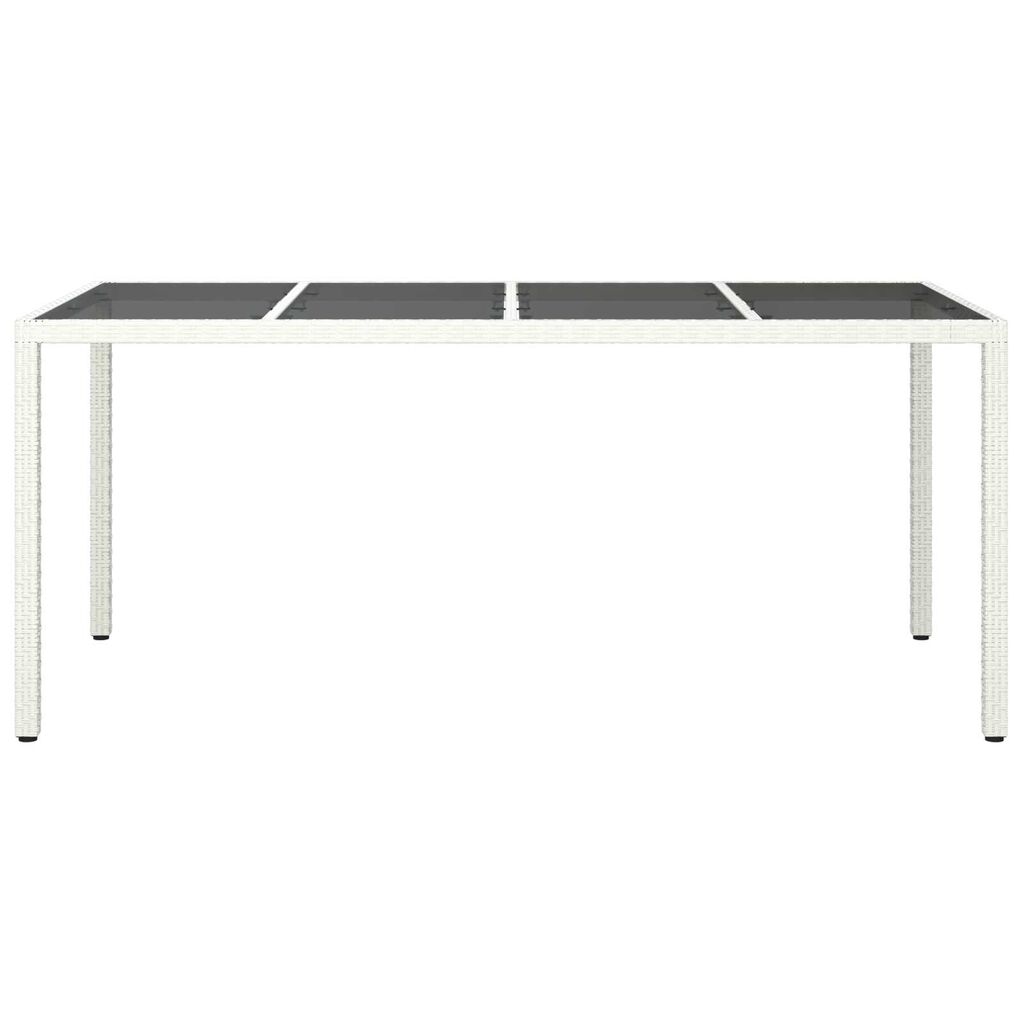 vidaXL Garden Dining Table White 190x90x75 cm Poly Rattan