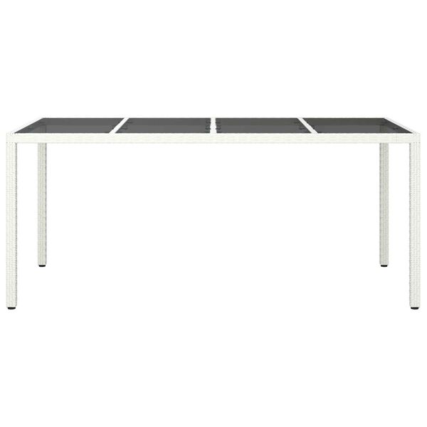 vidaXL Garden Dining Table White 190x90x75 cm Poly Rattan
