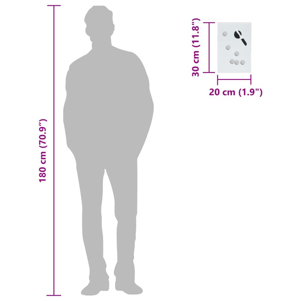 vidaXL Key Box with Magnetic Board White 30x20x4 cm