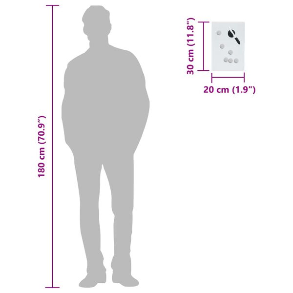 vidaXL Key Box with Magnetic Board White 30x20x4 cm