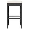 vidaXL Garden Bar Stools with Cushions 2 pcs Black Poly Rattan
