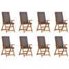 vidaXL Garden Chair 8 pcs Brown and Grey 57 x 71.5 x 104 cm