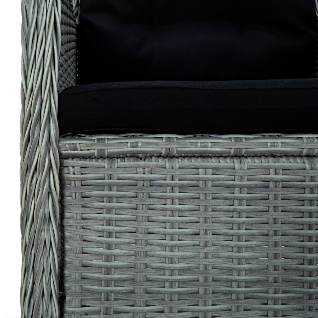 vidaXL Garden Chairs with Cushions 2 pcs Poly Rattan Light Grey