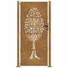 vidaXL Garden Gate 100x200 cm Corten Steel Tree Design