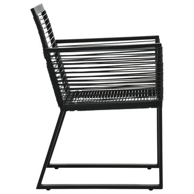 vidaXL Garden Chairs 2 pcs Black PVC Rattan