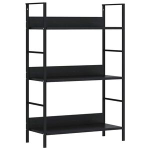 vidaXL 3-Layer Book Shelf Black 60x27.6x90.5 cm Engineered Wood