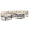 vidaXL 7 Piece Garden Lounge Set with Cushions Anthracite Poly Rattan