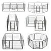 vidaXL Dog Playpen 8 Panels Steel 80x80 cm Black