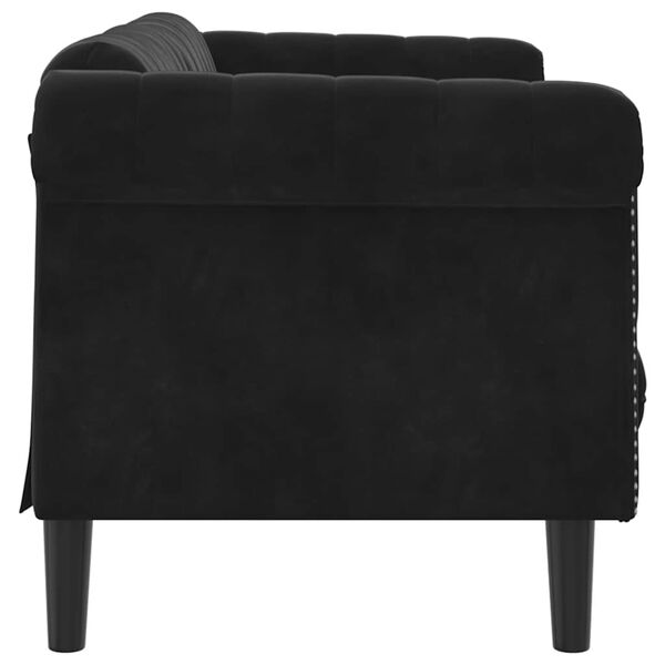 vidaXL Sofa 2-Seater Black Velvet
